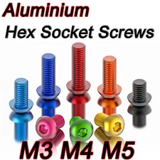 M3 M4 M5 Aluminum Alloy Colourful Anodizing Hex Socket Button Head Screws