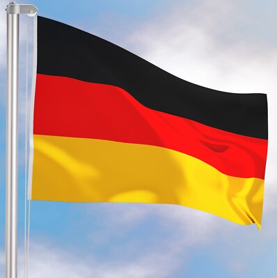 Fahnenmast Flaggenmast Alu Silber 6m 4m Fahnenstange  mit Deutschland Fahne