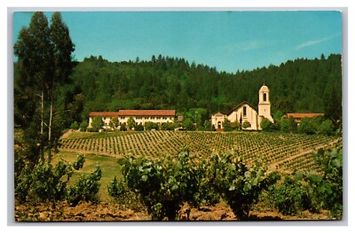 Napa CA The Christian Brothers Monastery and Winery Chrome Postcard