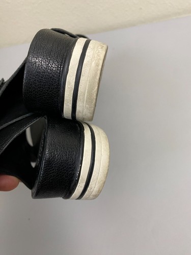 Eileen Fisher Black leather Sport Criss Cross Tumbled Banded Sandals Shoe Size 9 - Picture 11 of 15