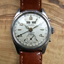 Vintage Olma Triple Calendar Automatic Bumper Men's Watch