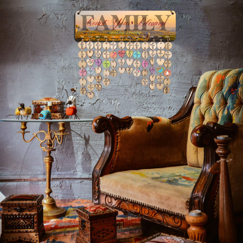 Zhuper Family Birthday Board Wall Hanging for Mom Grandma Family