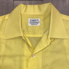 Vtg 50s 60s Brent Shirt Mens Medium Loop Collar Rockabilly MCM Mod Atomic Madmen