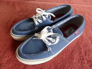 vans boat shoes blue