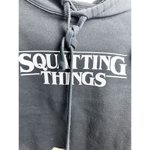 Squatting Things Stranger Things Cropped Athletic Hoodie Humor Womens Medium - Picture 2 of 3