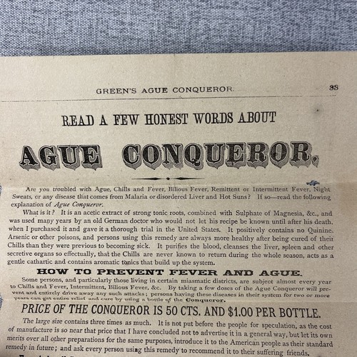 Anuncio Greens Ague Conqueror 1879 - Imagen 2 de 4