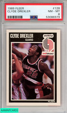 1989 FLEER CLYDE DREXLER PORTLAND TRAIL BLAZERS HOF #128 PSA 8 NM-MT
