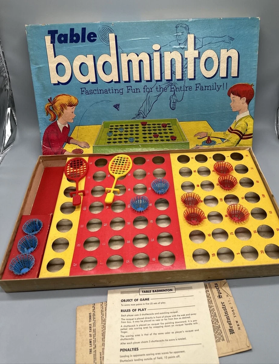 Vintage Table Top Badminton Board Game Complete EUC