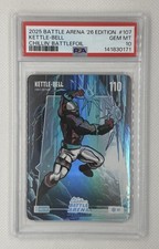 2025 BO JACKSON BATTLE ARENA 2026 CHILLIN BATTLEFOIL #107 KETTLEBELL PSA 10 POP1