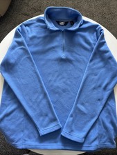 Lands End Women s 1/4 Zip Fleece Blue Pullover Sweatshirt Sz Large 14-16