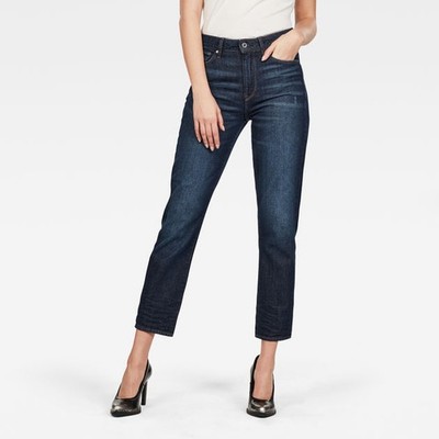 G-Star, Damen, Jeans, 3301 High Straight 90's Ankle, Dunkelblau, W28 L34