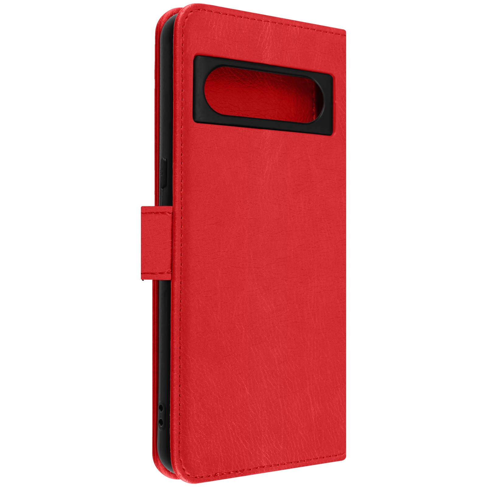 Étui en simili cuir rouge pour Google Pixel 8 avec support élégant intégré