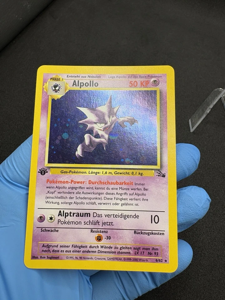 Pokémon Karte Alpollo | 6/62 | Deutsch | 1.Edition | Fossil Set | NM - Bild 3 von 4