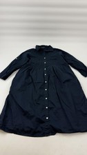 GAP Dress Womens Medium Blue Long Sleeve Button Front Shirt Dress Midi Pockets