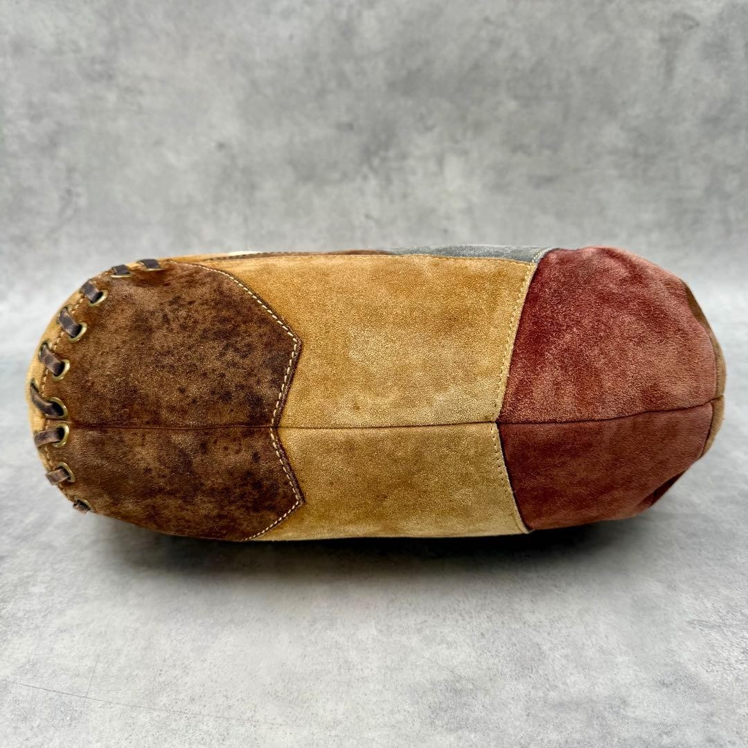 Coach 9587 Patchwork Shoulder Bag Multicolor Sued… - image 6