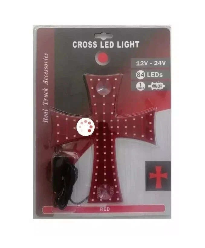 84 LED Rotes Kreuz 12V-24V mit Zigarettenanzünder Buchse für Bus Van Caravan LKW - Bild 3 von 4