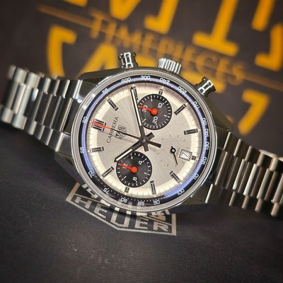 MINT TAG HEUER CARRERA GLASSBOX 39MM CHRONO CBS2216.BA0041 PANDA MEN'S B&P