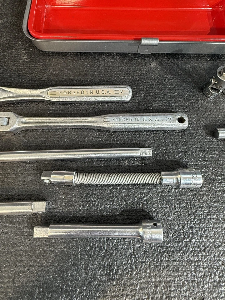 "Juego de enchufes de accionamiento de 1/4"" Sears Craftsman vintage 100 % todo-V- EE. UU. con estuche nuevo" Foto 4 de 4