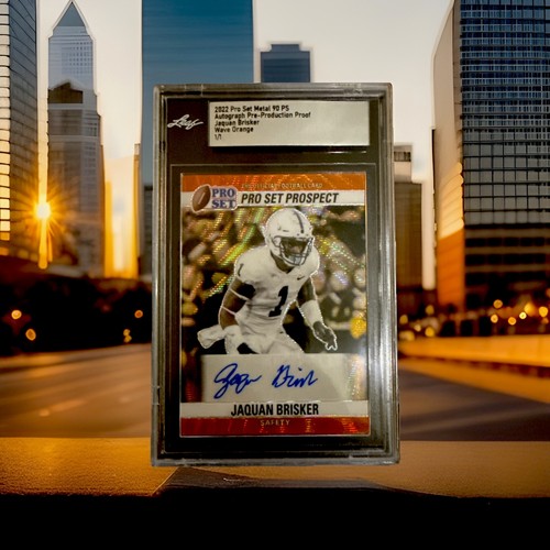 JAQUAN BRISKER 2023 Pro Set 1/1 AUTO RC Pre-Production Proof Encased Orange Wave