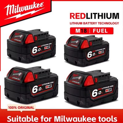 18V 6.0Ah M18 Lithium Battery For Milwaukee M18 Series Tools 48-11