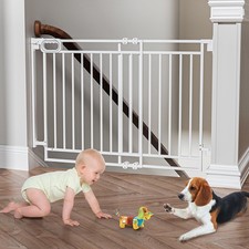Grownsy Baby Gate for Stairs- No Bottom Bar, Adjustable Width 32  to 48  for