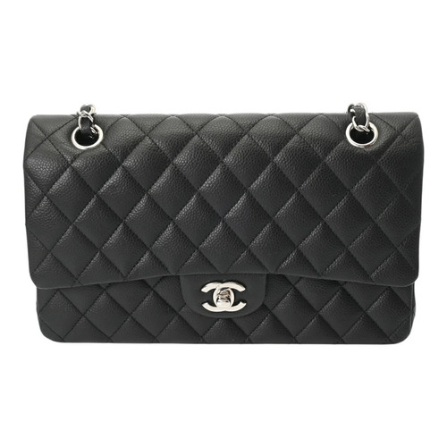 Chanel Matelasse W flap chain shoulder 25 black soft bag r0_0608