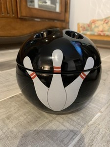 Bowling Ball Black Luminarc 5” Candy Bowl Sugar Bowl Ceramic Collectors  