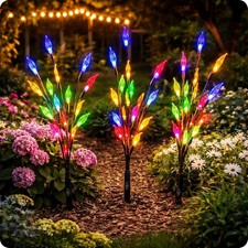 3 Pack LED Solar Powered Garden Branch Lights Outdoor Stake Firefly Patio Lamp
