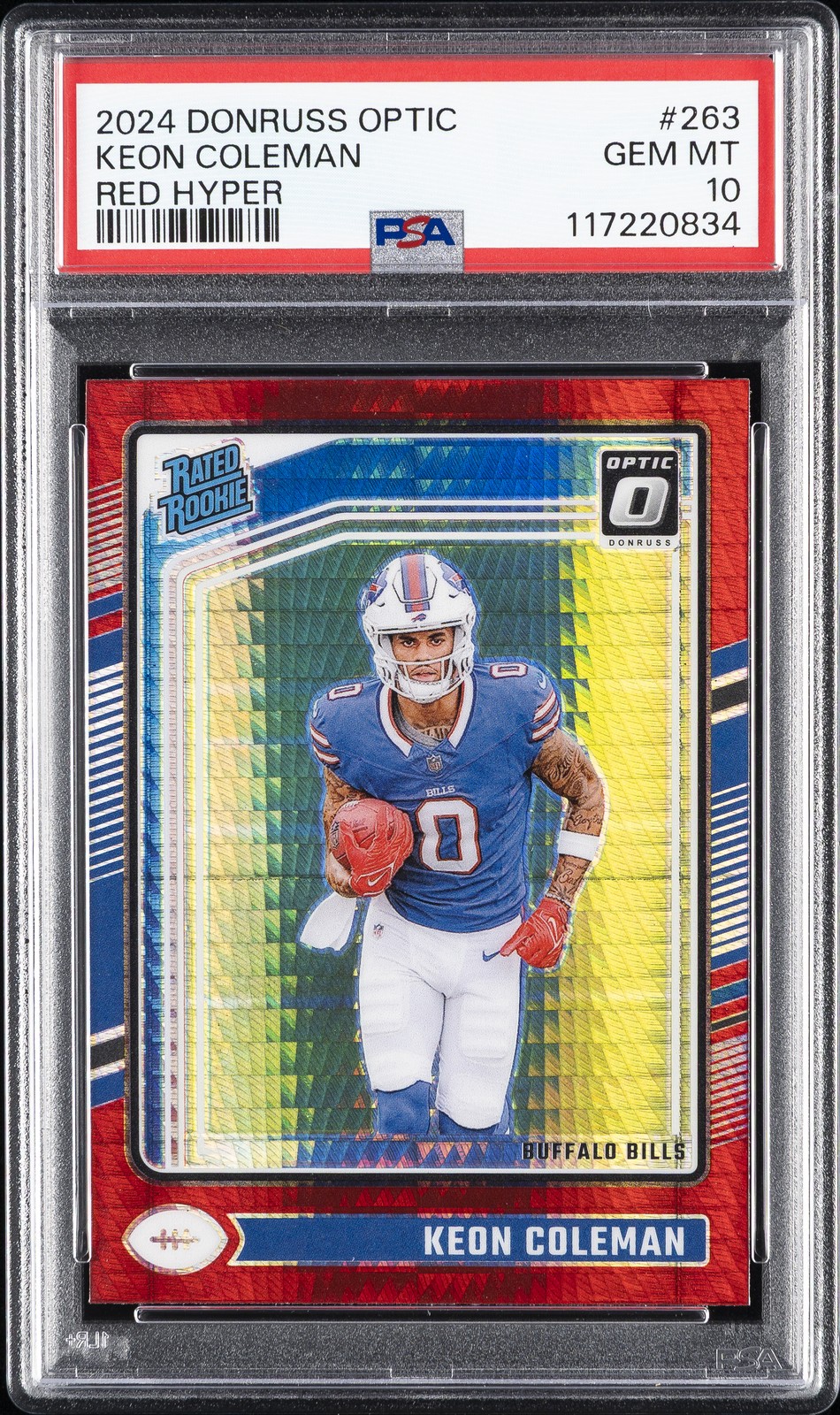 2024 PANINI DONRUSS OPTIC RED HYPER #263 KEON COLEMAN PSA 10