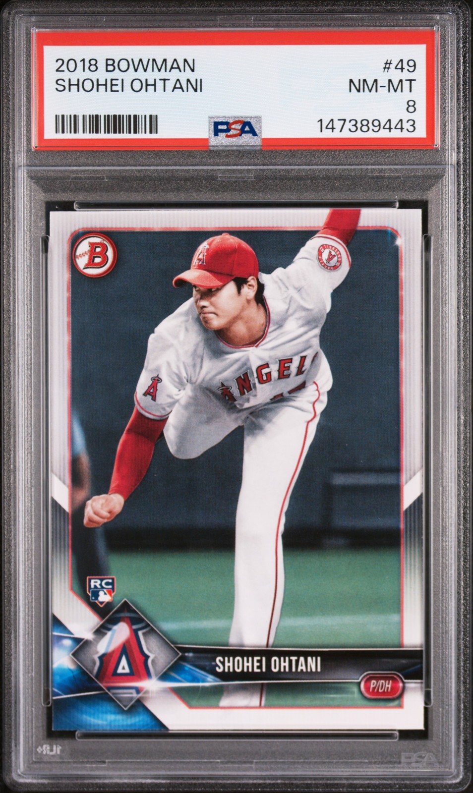 2018 BOWMAN #49 SHOHEI OHTANI ROOKIE RC PSA 8
