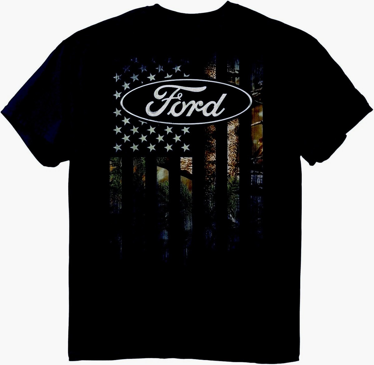 Buck Wear FORD Camo T-Shirt American Flag Patriotic USA | eBay