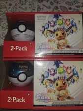 Two  (2) Pokemon Sam’s Club Prismatic Evolutions ETB and Pokeball Bundle Sealed 