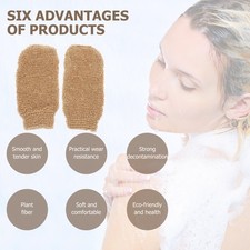 2Pcs Durable Jute Bathing Gloves Brown Shower Body Scrubbers for Home Use