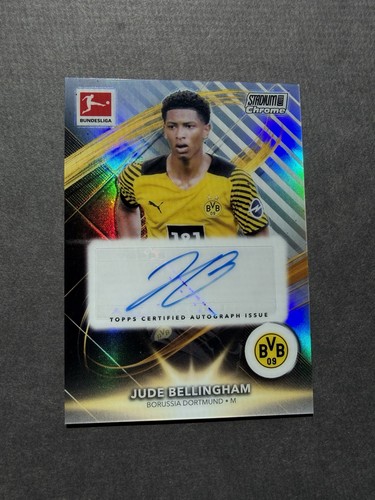 2021-22 Stadium Club Chrome Jude Bellingham Golden Promises Auto #20/70 Dortmund