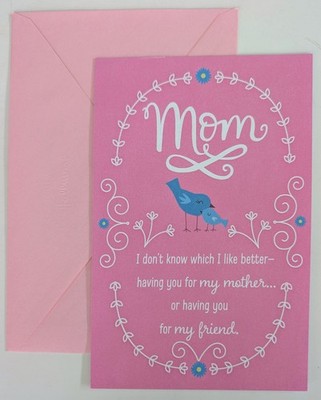 Mother's Day Card & Pink Envelope ...MOTHER OR FRIEND