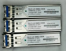 Lot of 3 GLC-LH-SMD 1000BASE-LX SFP 1310nm 10km Transceiver Tested