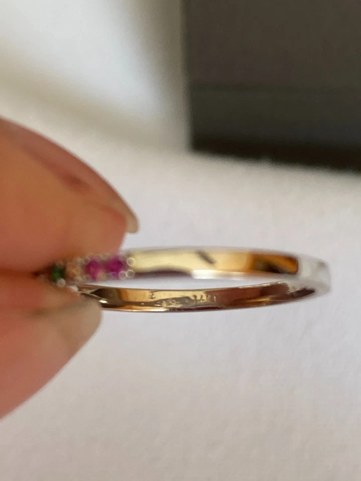 14k White Gold Ring with Multicolor Gemstones by Ardonn, Size 7 - Image 4 of 4