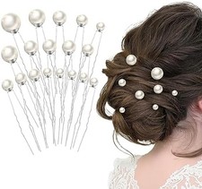 18Pcs Pearl and Rhinestone Hair Accessories for Wedding, Bridal Styling - U Shap