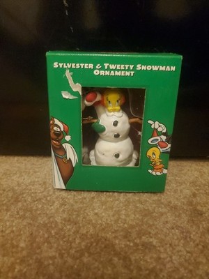 Looney Tunes Sylvester & Tweety Snowman Ornament Warner Bros Studio Store 1998