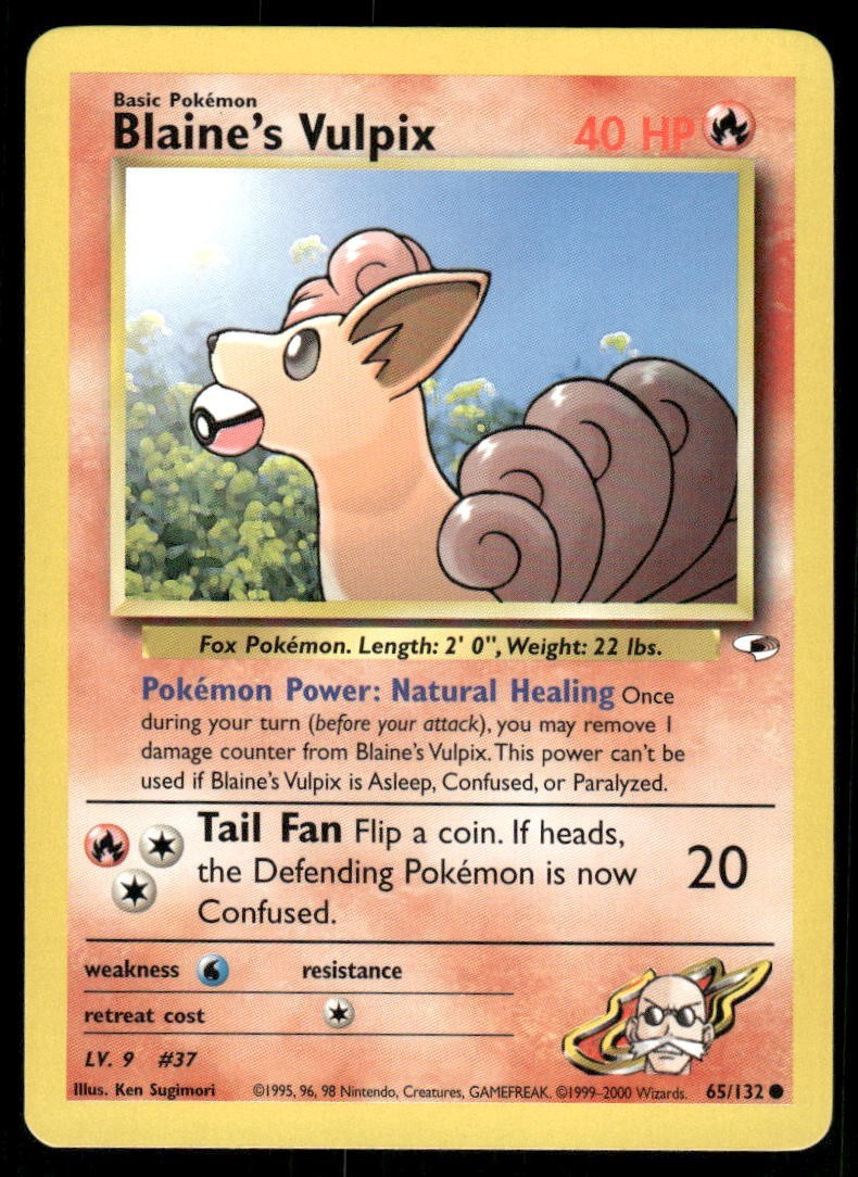 Blaine's Vulpix 2000 Gym Heroes Common Pokemon Card 65/132 (NM)