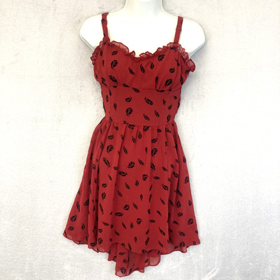 Vintage Y2K Royal Bones Babydoll Dress Small Velvet Feather Chiffon Mini Grunge