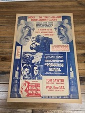Flyer de película de terror original vintage de los años 60 "El entierro prematuro" Edgar Allan Poe