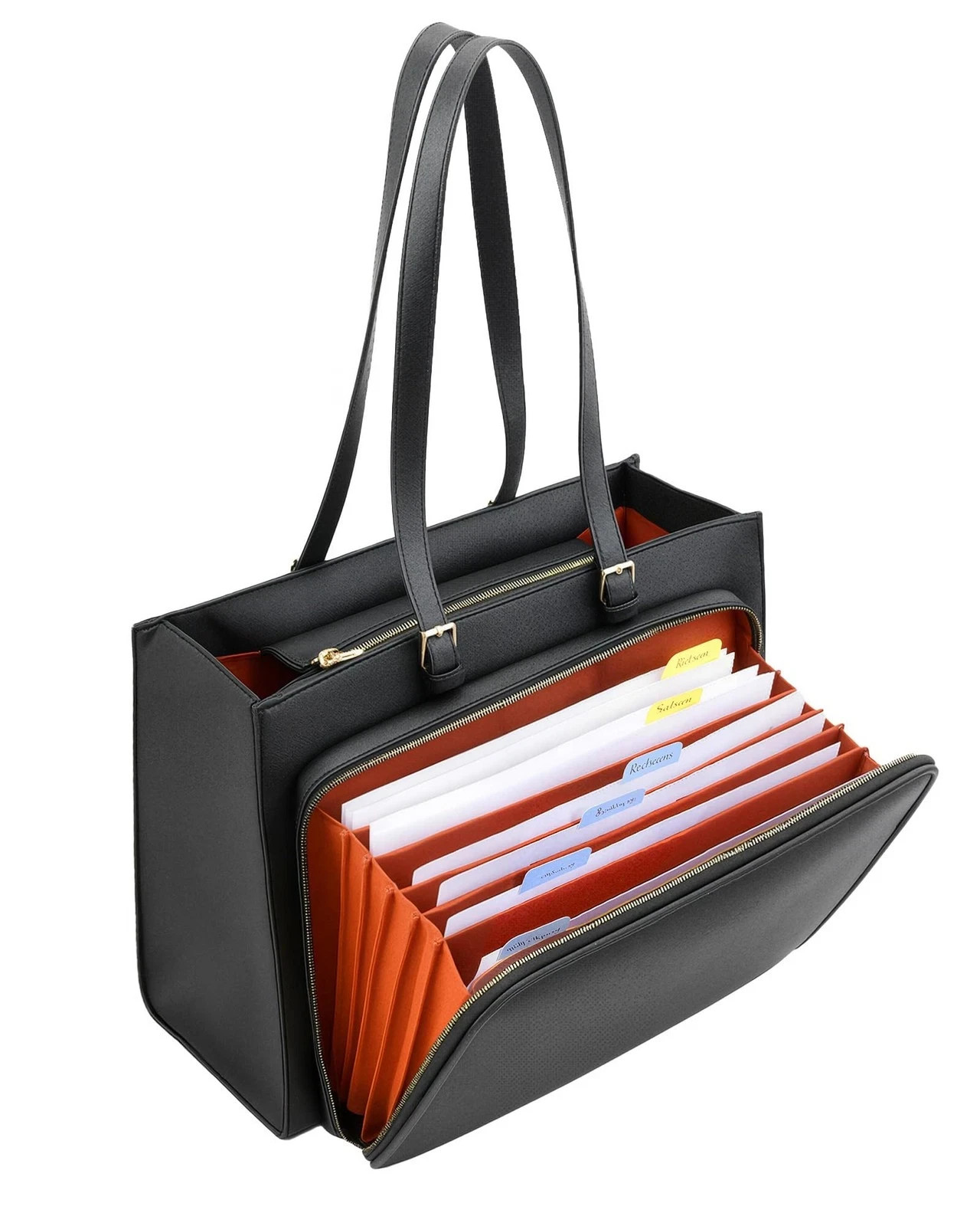 Teacher Tote Bag with Accordion File Pocket Large Teacher Work Tote Bag for W