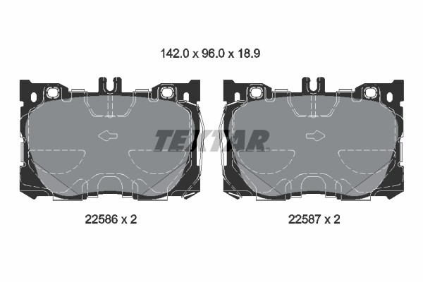 2258601 Textar brake pad set, disc brake for Mercedes-Benz