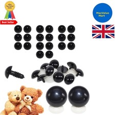 50 mm massive schwarze Sicherheitsaugen mit Clips - 10 Paar zum Selbermachen Spielzeugherstellung