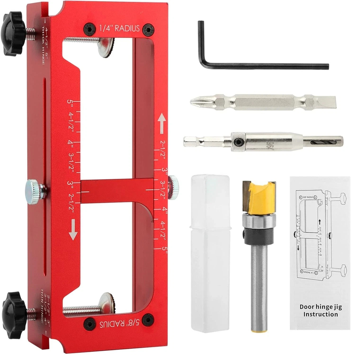 Door Hinge Jig,Door Hinge Mortiser Aluminum Alloy Door Hinges Template,Router Te