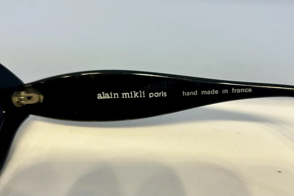 VINTAGE ALAIN MIKLI 2111 CAT EYE BLACK - FRANCE SUNGLASSES 1980 - Image 2 of 4