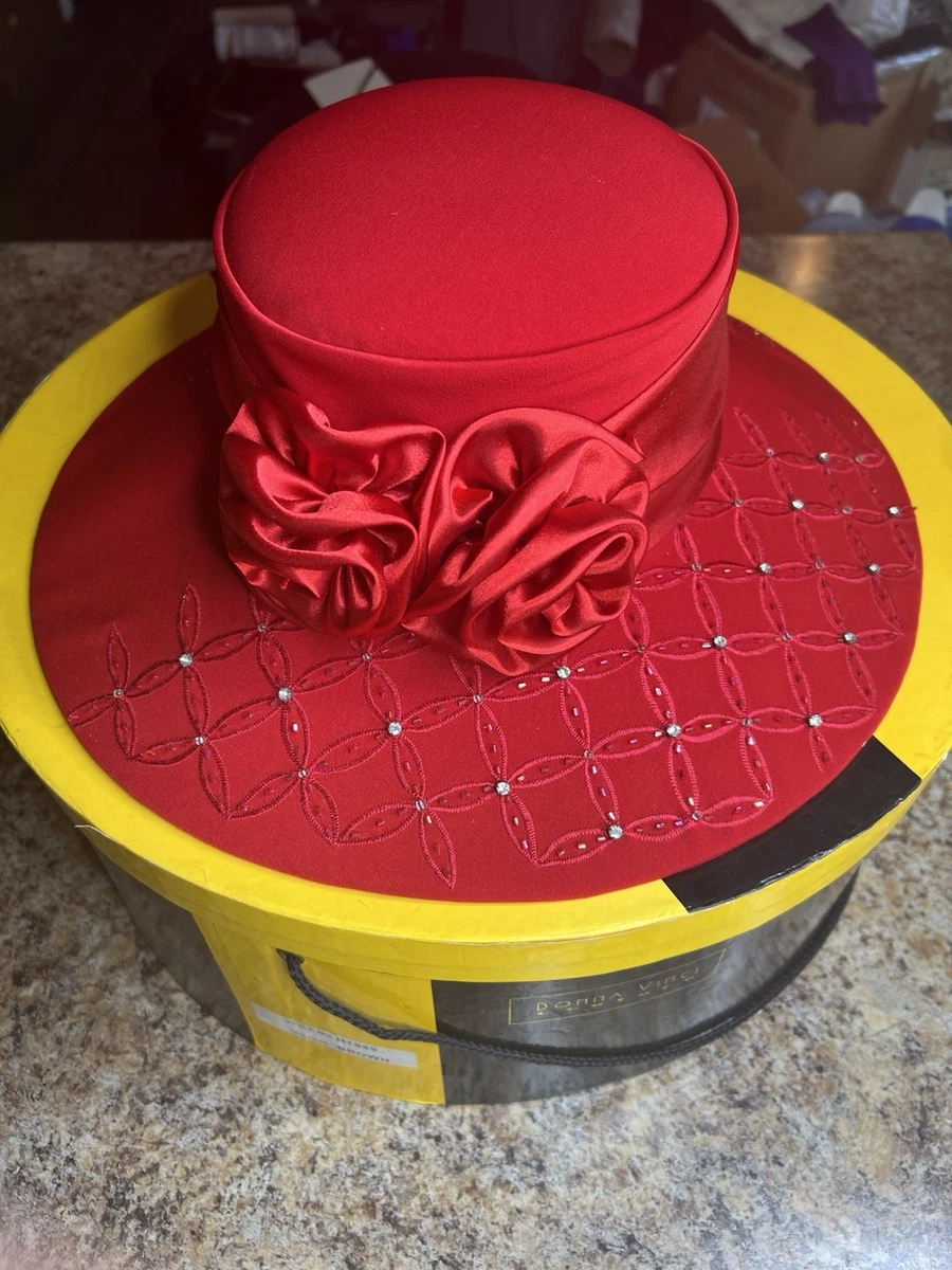 Vintage Red Veiled Hat Union Made USA Ribbon Cocktail Church Derby Hat size 7 Church Red Vintage Hats for Women for sale | eBay main image 3