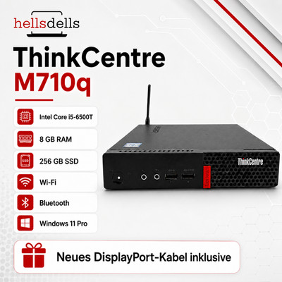Lenovo M710q | i5-6500T | 8GB RAM | 256GB SSD | WLAN | BT | Win11 Pro | +DP-Kab.