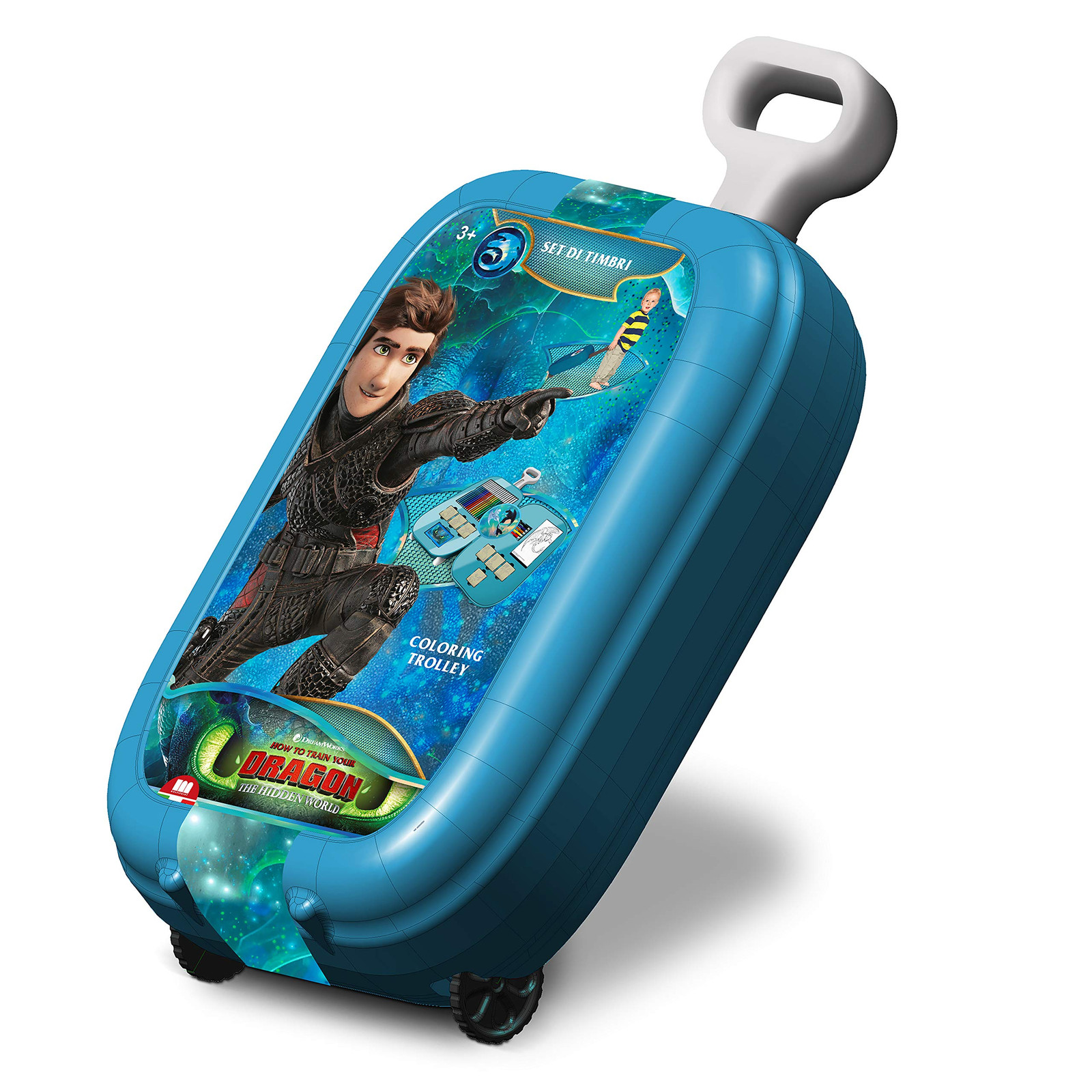 Мультипечатный набор на колесиках Dragon Trainer 3 Сделано в Италии Книжка-раскраска Наклейки 6490₽